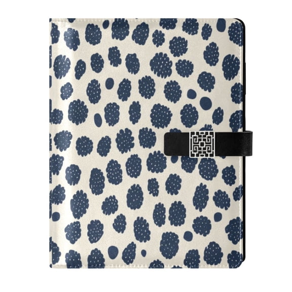 Premium Faux Leather Notebook - Refillable, Multi-Functional Organizer, 23.3x17cm, All-Season UseBlack and White Pattern