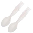 thumbnail image 2 of Beautiful Beige Shell Spoon Set for Home Use Compact Size 2 Pieces Kitchen Dessert Serving Spoons 2pcs, 2 of 5