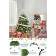 thumbnail image 2 of 6 FT Pre-Lit Artificial Christmas Tree with 450 Dual-Color Lights, PVC Mixed Branches, 5MM Low-Voltage Wires, 2 Optical Modes, Easy to Assemble Holiday Decor for Home, Office, Party, Green, 2 of 7
