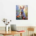 thumbnail image 2 of Charming Easter Bunny &  Floral Canvas Wall Art - Pine Wood Framed, Artwork Wall Art Decor for Bedroom, Living Room, Home Office, Bathroom - Thoughtful Gift, Ready to Hang, Bunny Accessories, 2 of 5