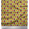 thumbnail image 1 of Soimoi Green Modal Satin Fabric Colorful Heart Print Fabric by Yard 42 Inch Wide, 1 of 3