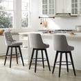 thumbnail image 3 of CHITA 30 inch Swivel Upholstered Counter Height Bar Stools with Tufted Back Set of 2, Fabric in Flint Gray, 3 of 12