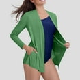 thumbnail image 4 of Htigea UPF 50+ Cardigans for Women Thin Lightweight Long Sleeve Sun protection Open Front Cardigan Tops Green,L, 4 of 9