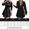 thumbnail image 2 of Vestido Vestido corto de línea A para mujer, vestido camisero de manga larga con botones, vestido de playa de verano Kuymtek Negro T XL para Mujer, 2 of 6