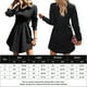 thumbnail image 2 of Vestido Vestido corto de línea A para mujer, vestido camisero de manga larga con botones, vestido de playa de verano Ygjytge Negro T S para Mujer, 2 of 6