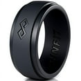 thumbnail image 5 of Rinfit Silicone Wedding Rings for Men; Silicone Wedding Bands Men, 2-Ring Pack; Black. Set#89, 5 of 5
