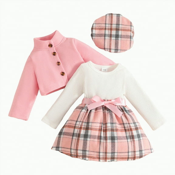 Futezty Toddler Boys Girls Clothes Fall Winter Outfit Sets, Baby Outfits Long Sleeve Crew Neck Button Front Stretch 6M 12M 18M 2T 3T 2-Pieces Set Everyday