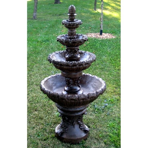 7 Concrete French Quarter 4 Tier Outdoor Garden Water Fountain Com 7 Concrete French Quarter 4 Tier, 3 Tier Garden Fountain Concrete