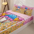 thumbnail image 3 of Castle Fairy Ice Cream Baseball Zipper Twin Comforter Sets with Fitted Sheet and 2 Pillowcases, Ball Gamer Zipper Bedding Set, Pink Blue Yellow,4-Piece,Pink Reversible, 3 of 6