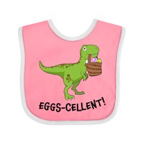 Inktastic Eggs-cellent Cute Easter T-rex Dinosaur Boys or Girls Baby Bib