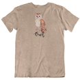 thumbnail image 1 of Owl T-Shirt Gift for Souvenir, Traveler, Bird Lovers, Youth, Men and Women Heather Tan, 1 of 8