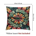 thumbnail image 4 of BANET Throw Pillow Cover Set of 2, Design Wavy Flowers Like Art, Decorative Square Covers for Couch Bed &amp; Sofa, Brown Green and Yellow 22x22in, 4 of 7