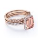 thumbnail image 2 of JeenMata Juego de Trío de Anillos de Boda de 1,75 Quilates con Morganita y Moissanita Creadas para Ella en Oro Rosa, 2 of 4