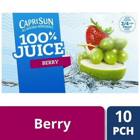Capri Sun 100% Juice Berry, 10 - 6 fl oz Pouches