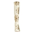 thumbnail image 4 of FSJ Women Cute Knee High Boots Pointed Closed Toe Chunky High Heel Side Zipper Daisy Flowers Heeled Tall Boots Date Shoes Size 7.5 White, 4 of 4