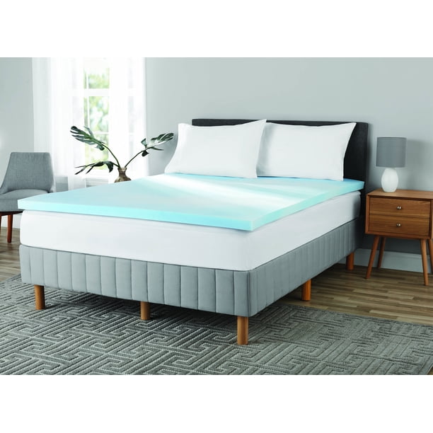 Mainstays 2 Inch Gel Infused Memory Foam Mattress Topper, Full 