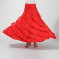 thumbnail image 3 of Yunhgft Flamenco Ballroom Dance Costume Waltz Long Skirt , as described Red, 3 of 9