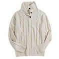 thumbnail image 2 of Babysbule Mens Winter Coats Clearance Men's Fashion Fall Winter Sweater Loose Large Size Mixed Color Sweater Pullover, 2 of 5