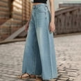 thumbnail image 5 of REALiKUN Jeans for Women High Waist Boyfriend Jeans Vintage Loose Wide Leg Denim Pants Teen Girls Hiphop Streetwear, 5 of 7