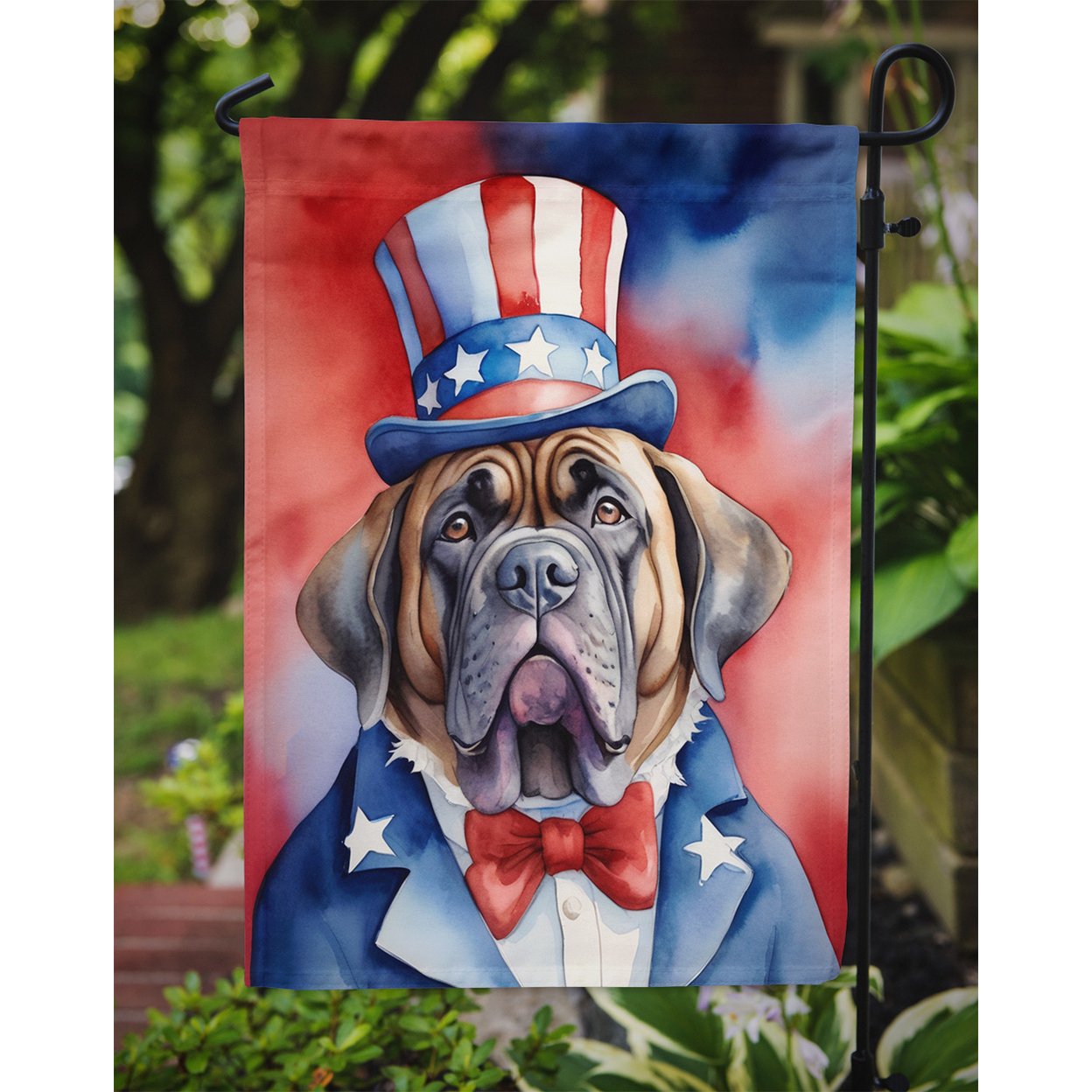 Mastiff Patriotic Garden Flag 11.25 in x 15.5 in