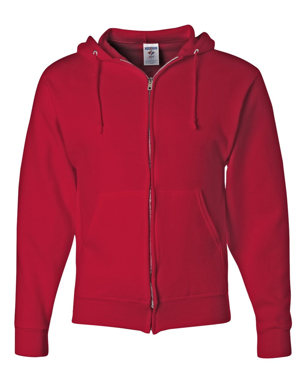 red zip up sweater