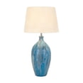 thumbnail image 2 of Stylish Marbleized Sea Terracotta Table Lamp Blue and cream, 2 of 2