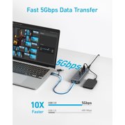 Anker USB C Hub, 8-in-1 5Gbps Data Hub, USB Splitter with 3 USBA and 4 USBC Ports, 100W PD-in, 2-in-1 USB-Connector