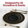 thumbnail image 6 of Smarty 7.5" Black with Gold Edge Rim Plastic Salad Plates 120ct, 6 of 7