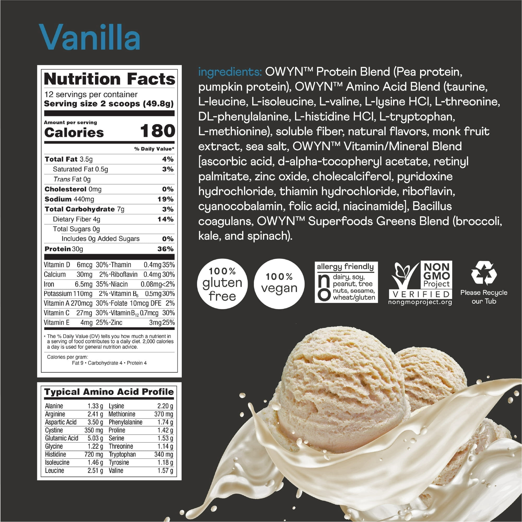 OWYN Pro Elite 30g High Protein Powder, Vanilla, Single