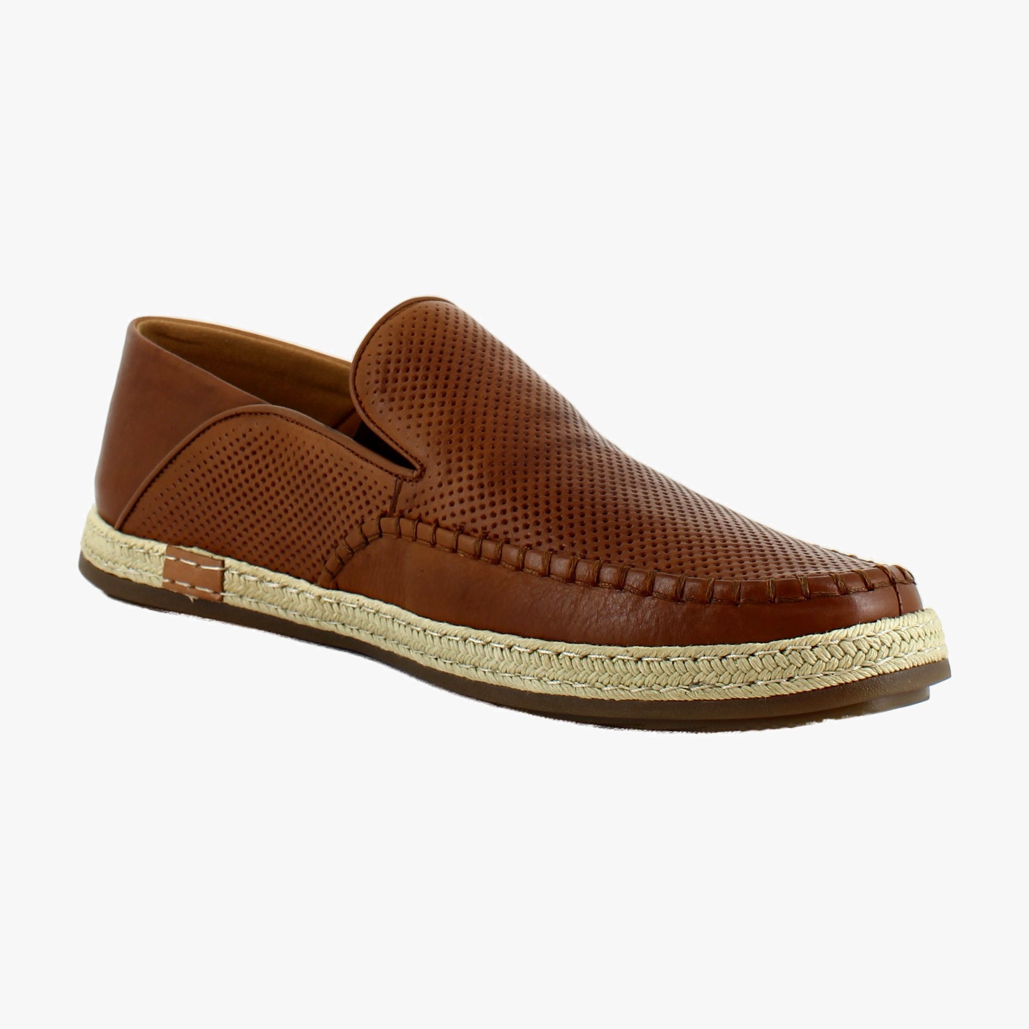 Mocasines y zapatos sin cordones Caydenn para hombre, cuero tostado, talla 7.5 M 7