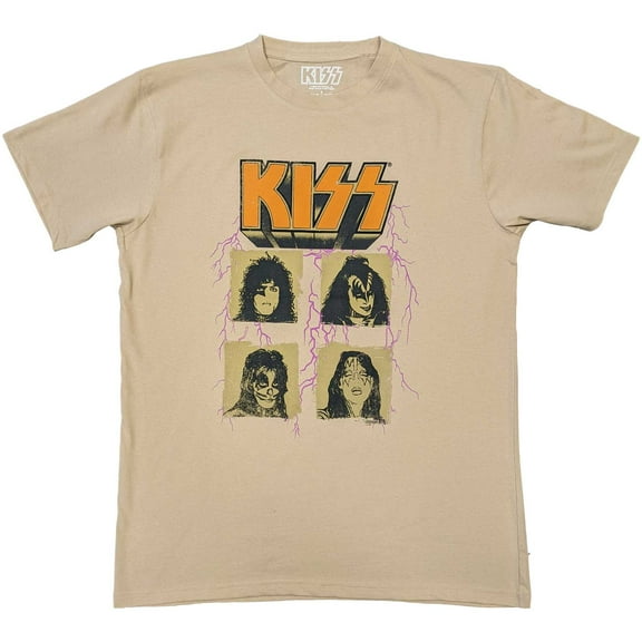 KISS Unisex T-Shirt Lightning Photo (Medium)