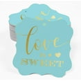 thumbnail image 2 of Inkdotpot Real Gold Foil Love Is Sweet Wedding Tags Favor Bracket Shape Hang Pack Of 100 Paper Tags, 2 of 6