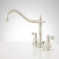 thumbnail image 2 of Victorian Gooseneck Lavatory Faucet - Metal Lever Handles - Brushed Nickel-LEAD FREE, 2 of 6