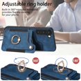 thumbnail image 2 of SaniMore for Samsung Galaxy S21 Wallet Case, [RFID Blocking] Elastic Card Slot Vehicle Magnetic PU Leather Ring Holder & Lanyard Stand Money Pocket Cover for Samsung S21 5G, Blue, 2 of 12