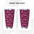 thumbnail image 3 of Salouo Festive Flamingos Print 20oz Tumbler with Lid,Stainless Steel Vacuum Insulated Tumbler Durable Insulated Coffee Mug Thermal Cup with Splash Proof Sliding Lid-Straw Two-piece Set, 3 of 8