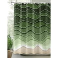 thumbnail image 2 of Fsddascl Green Ocean Waves Shower Curtain Set - Long 72" x 84" Bathtub Curtain with 12 Hooks, Chic Rustic Abstract Ombre Stripes Art Waterproof Fabric Stall Shower Curtains for Bathroom/Bathtub, 2 of 6