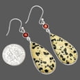 thumbnail image 2 of Natural Dalmatian & Garnet 925 Sterling Silver Earrings Jewelry E-1002 SDE84183, 2 of 5