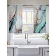 thumbnail image 5 of Blue Teal Marble Sheer Curtains 54 Inch Length 2 Panels Set for Living Room/Bedroom, Modern Ink Painting Abstract Semi Curtain Sheers Drapes Rod Pocket Curtains Window Treatment Set 52''x54''x2, 5 of 7