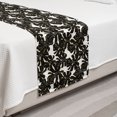 thumbnail image 2 of Exotic Bed Runner, Big Monstera Leaves Outline Drawn in Golden Yellow Tone Retro Hawaiian, Decorative Accent Bedding Scarf for Hotels Homes and Guestrooms, Twin, Charcoal Grey and White, by Ambesonne, 2 of 2