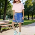 thumbnail image 2 of GiLiling Girls Casual Skort Floral Print Mini Skirt Elastic Waist with Built-in Shorts Lightweight Active Skirt for Daily and Play (Dark Blue, 10-11 Years), 2 of 6