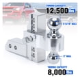 thumbnail image 3 of 2'' Receiver 6'' Drop/Rise Adjustable Trailer Tow Hitch Dual Ball W/Lock 10000lb Dual Towing Ball Double Locks ,Corrosion Resistance, 3 of 6