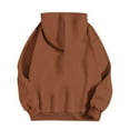 thumbnail image 4 of Oversized Hoodies with Pocket Women Cotton Plain Pullover Hooded Sweatshirts Sweater Long Sleeve Fleece Lined Tops (XL, Coffee), 4 of 5
