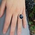 thumbnail image 2 of Nordic Viking Warrior Helmet with Horns Silver Plated Adjustable Novelty Ring, 2 of 3