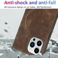 thumbnail image 6 of Dteck Strong Magnetic Case for iPhone 16 Pro, Compatible with MagSafe, iPhone 16 Pro Wallet Case with RFID Blocking Holder Slots, PU Leather Flip Folio Cover Kickstand Shockproof,Brown, 6 of 9