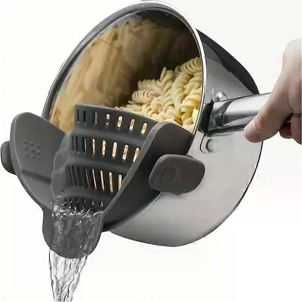 1pc, strainer, silicone pot strainer, adjustable silicone clip strainer for pots, pans and bowls, kitchen pot strainer, handheld pot strainer, fruit w