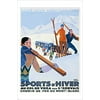 Vintage Travel Poster French Winter Sports Skiing Snow Collectors 24X36
