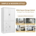 thumbnail image 6 of Bathroom Cabinet, 62.2" Tall Storage Cabinet with Doors and Shelves, Freestanding Linen Closet for Bathroom, Kitchen, Living Room, White, 6 of 9
