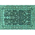 thumbnail image 1 of Ahgly Company Machine Washable Indoor Rectangle Persian Turquoise Blue Traditional Area Rugs, 5' x 7', 1 of 4