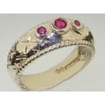 thumbnail image 2 of LBG British Made 925 Sterling Silver Natural Ruby Womens Band Ring - 33 size options, 2 of 7