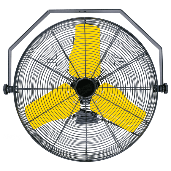 24 Inch Metal Wall Mounted Fan, Max 9000 CFM High Velocity Industrial Wall Mount Fan With 2 Speeds & 180° Adjustable Tilt for Commercial, Garages, Workshops